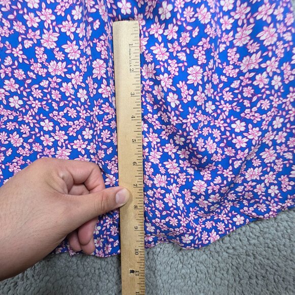 J. Crew Midi Dress Size XXS Azurite Ivory Floral Smocked Peasant Picnic Boho NWT - Picture 11 of 15